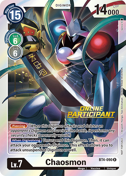 Chaosmon [BT4-090] (Online Participant) [Great Legend Promos]