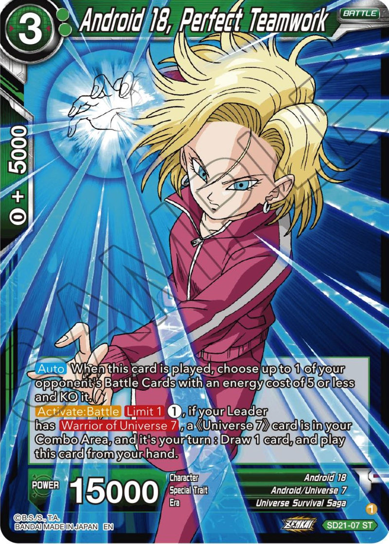 Android 18, Perfect Teamwork (Starter Deck Exclusive) (SD21-07) [Power